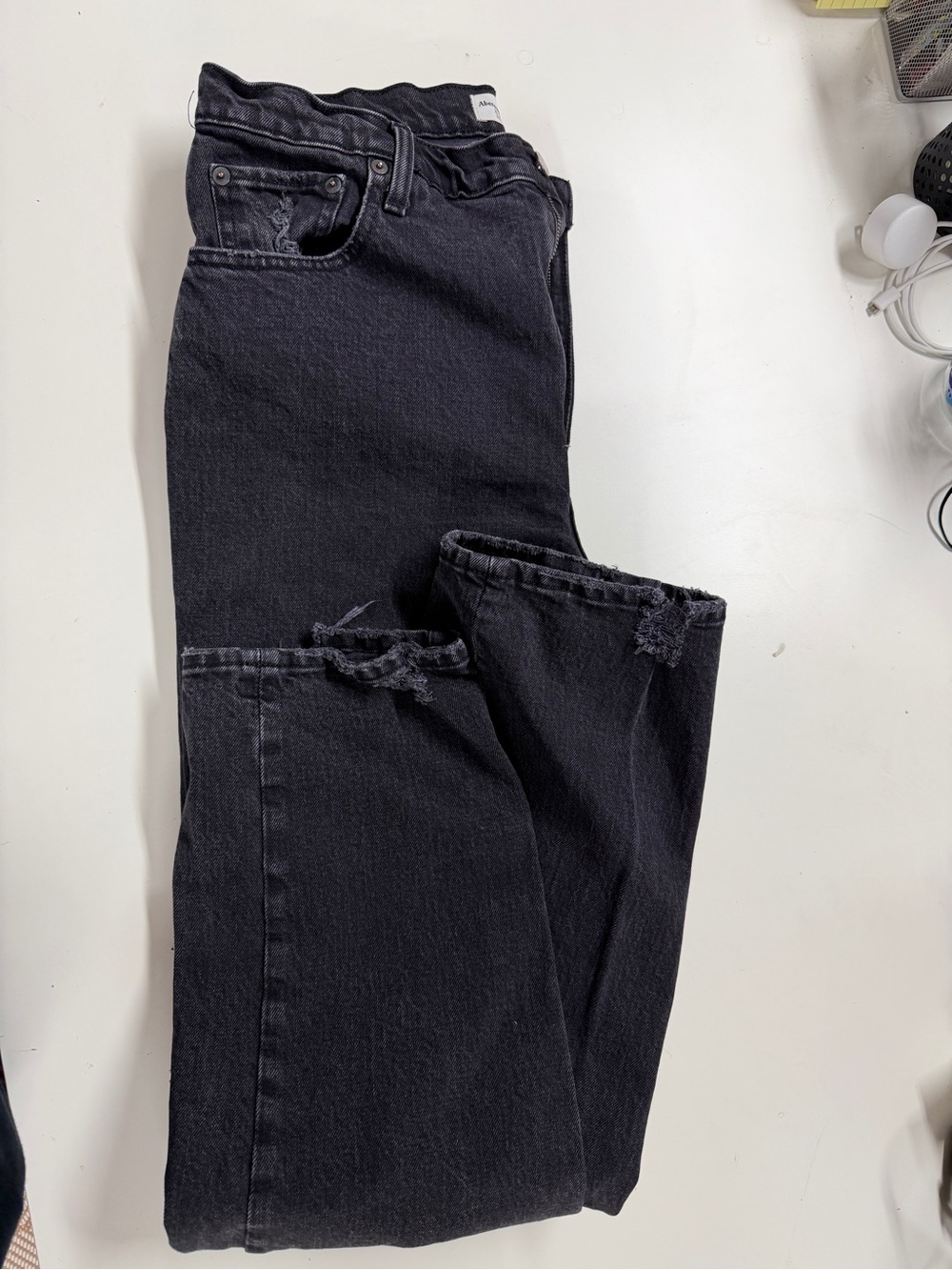 Abercrombie & Fitch Black High-Rise Straight Jeans